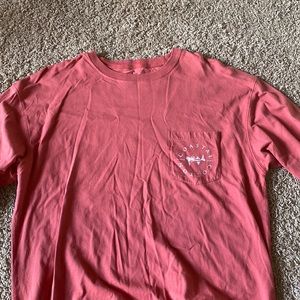 Red long sleeve coastal cotton tee